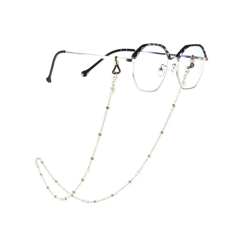 [Australia] - TseenYi Bohemian Anti-skid Glasses Chain Fashion Pearl and Beads Gold Chain Eyeglass Holder Chain Sunglasses Holder Eyeglass Accessories Eyewear Retainer Reading Glasses Strap for Men and Women 