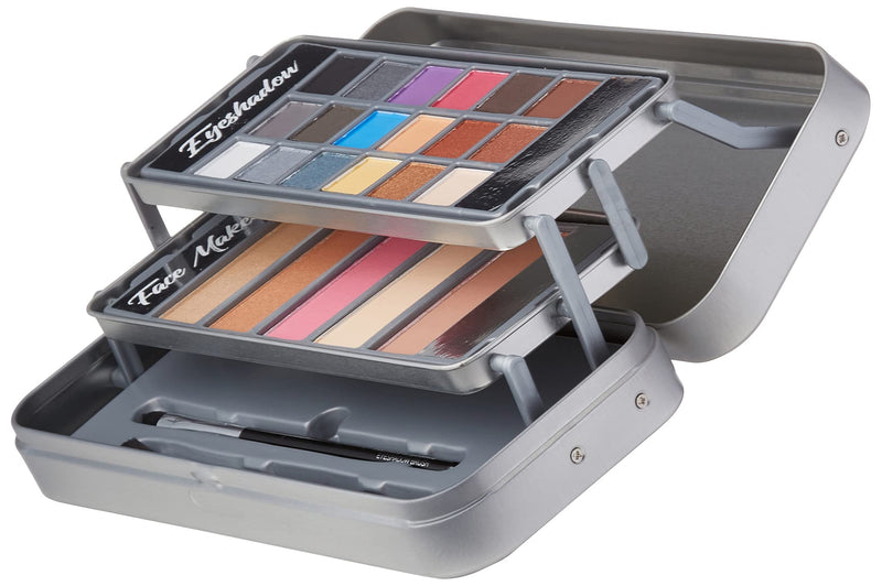 [Australia] - The Color Workshop - New Hello Beautiful - Fashion Tin Case with Cantilever Trays - Complete Professional Makeup Kit for Eyes and Face - Makeup Gift Set for Girls, Teenagers and Women 1580146E 