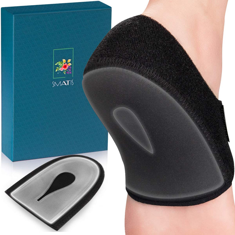 [Australia] - SMATIS Heel Protectors, Heel Cups for Plantar Fasciitis, 2PCS Heel Cushion for Achilles Tendonitis Bone Spur Aching Feet Relieve Heel Pain(Size: Women 6-11 + Men 6-10) Black 