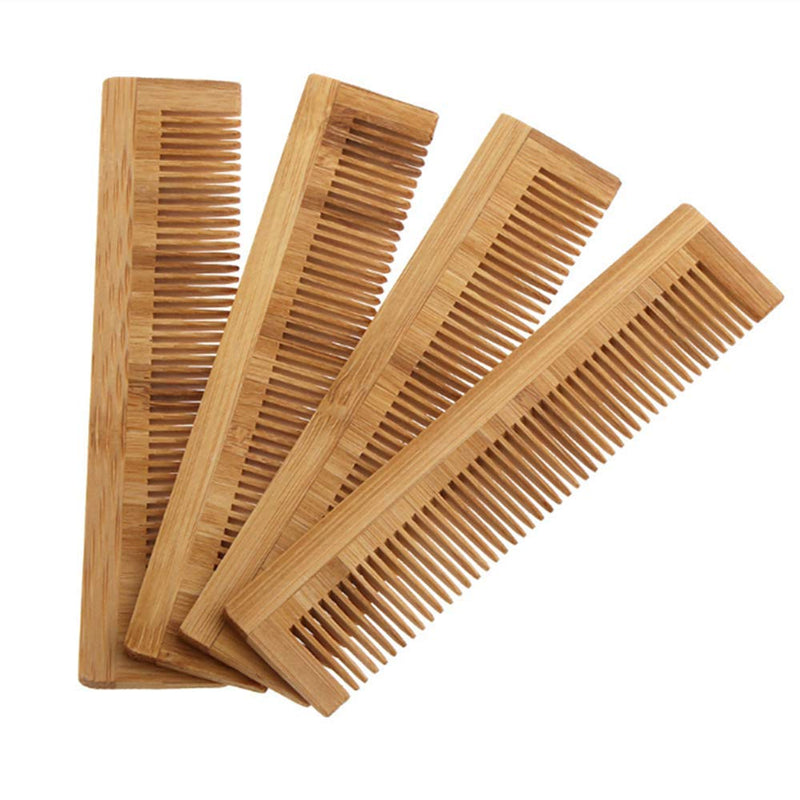 [Australia] - 4 Pcs Wooden Comb Hair Comb Massage Comb Eco Friendly Zero Waste Bamboo Handmade Wood Hair Comb 5.35 ''/ 13.6cm for Women, Men and Girls 