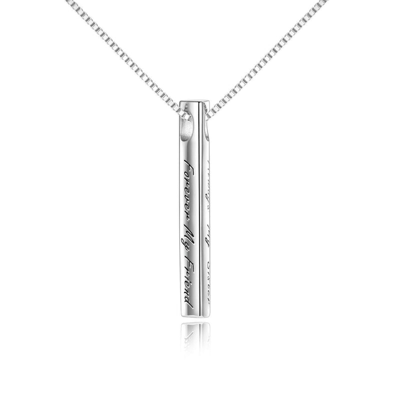 [Australia] - YAFEINI Sister Gifts from Sister Sterling Silver Heart Bar Sister Necklace Sister Friendship Jewelry for Sisters Birthday Gift Always Sister Forever Friend 
