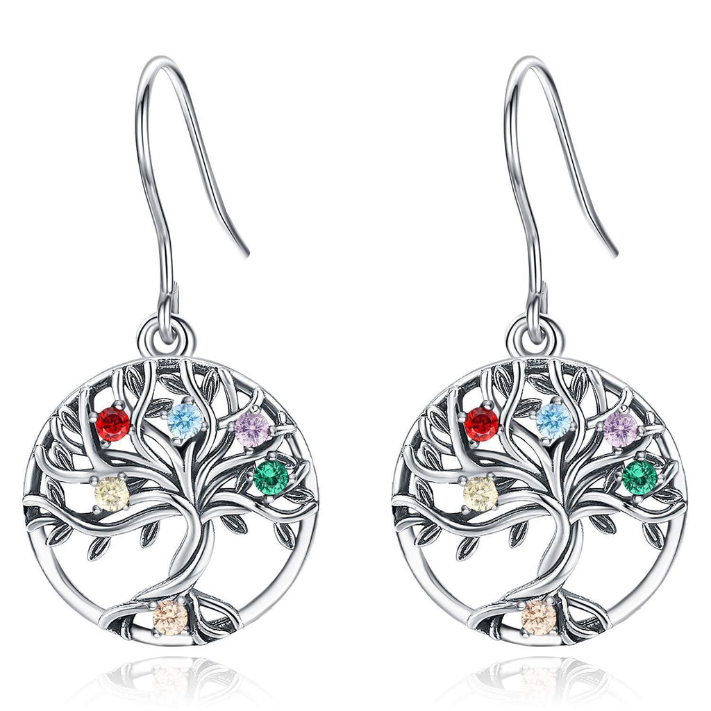 [Australia] - Tree of Life Earrings for Women, 925 Sterling Silver Earrings Cubic Zirconia Jewellery Original Design Symbolizing Luck and Renewal, Allergy Free, Gifts for Mum/Girlfriend/Wife/Daughter 