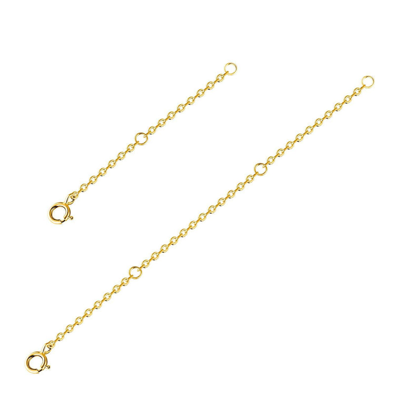 [Australia] - 925 Sterling Silver Necklace Extenders Adjustable Extension Chain for Necklace Bracelet Anklet 2 pcs B-Gold plated extenders(2"+4") 