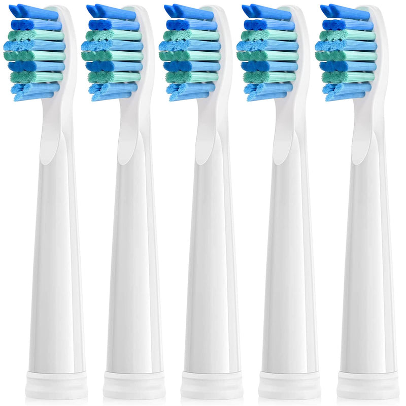 [Australia] - Electric Toothbrush Heads 5pc Compatible for Fairywill Fairywell Fairy Will D7/D8/FW507/FW508/FW551/917/959/2011/Seago E9 SG-507 SG-958/Dnsly/Sboly/OKMIMO Soft Replacements Head (5 White Heads) 5 White Heads 