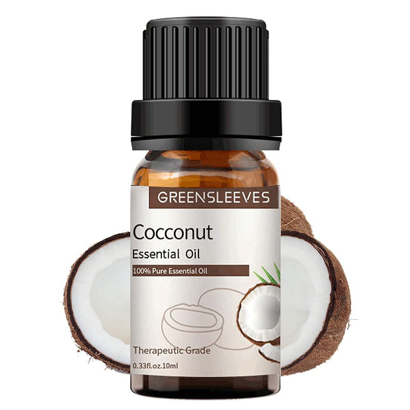 [Australia] - GREENSLEEVES Cocconut Essential Oil 10ml, Carrier Oil Natural Therapeutic-Grade Aromatherapy Diffuser Oil for Humidifier, Relax,Sleep,Skin Care, Candle Making, 10ML 
