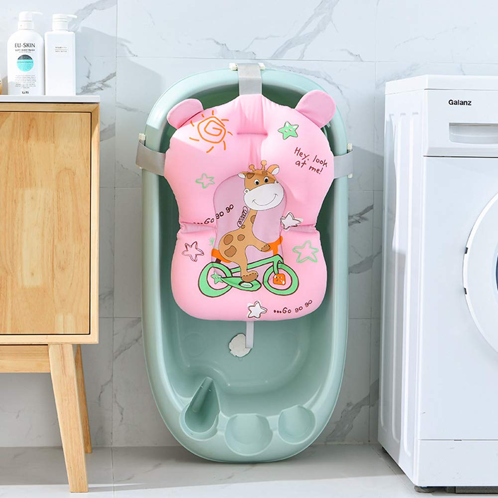 [Australia] - Baby Bath Cushion Pad Baby Bather Infant Bath Support Newborn Bath Seat Pad Bath Seat Support Net Floating Soft Baby Bath Pillow Non-Slip Newborn Bath Tub Cushion Cute Bath Mat for Newborn 0-12 Month Pink 2(No Bathtub) 