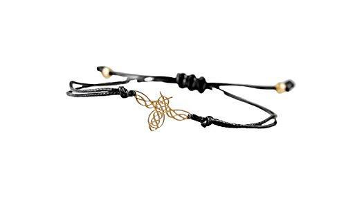 [Australia] - LACRIMA Challenge Gift Bracelets for Women and Men. Golden Wild Honey Bee symbol, adjustable size for almost any hand. Handmade. 