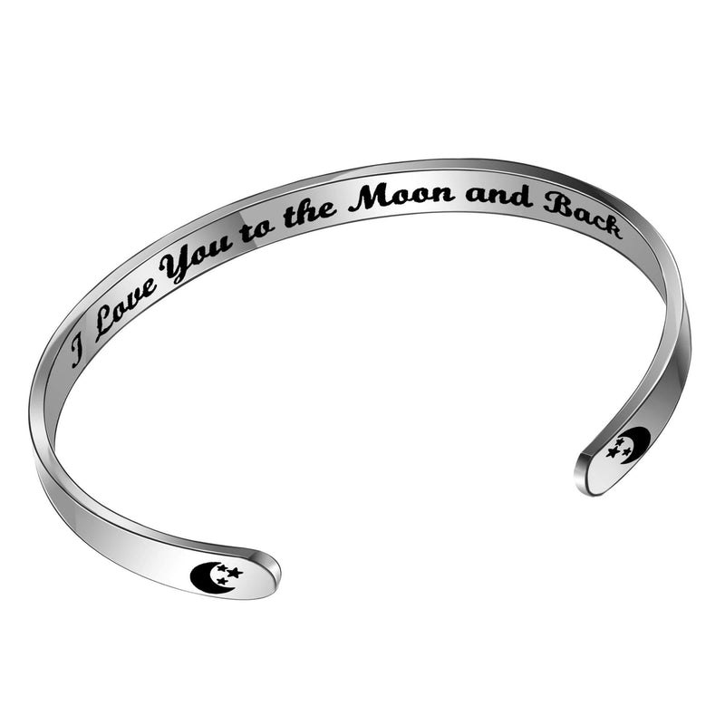 [Australia] - ACAROMAY for Love Cuff Bangle Bracelets Valentines Day Gift Wife Husband Birthday Couples Christmas Gifts Let's Grow Old I Love You to the Moon and Back. 