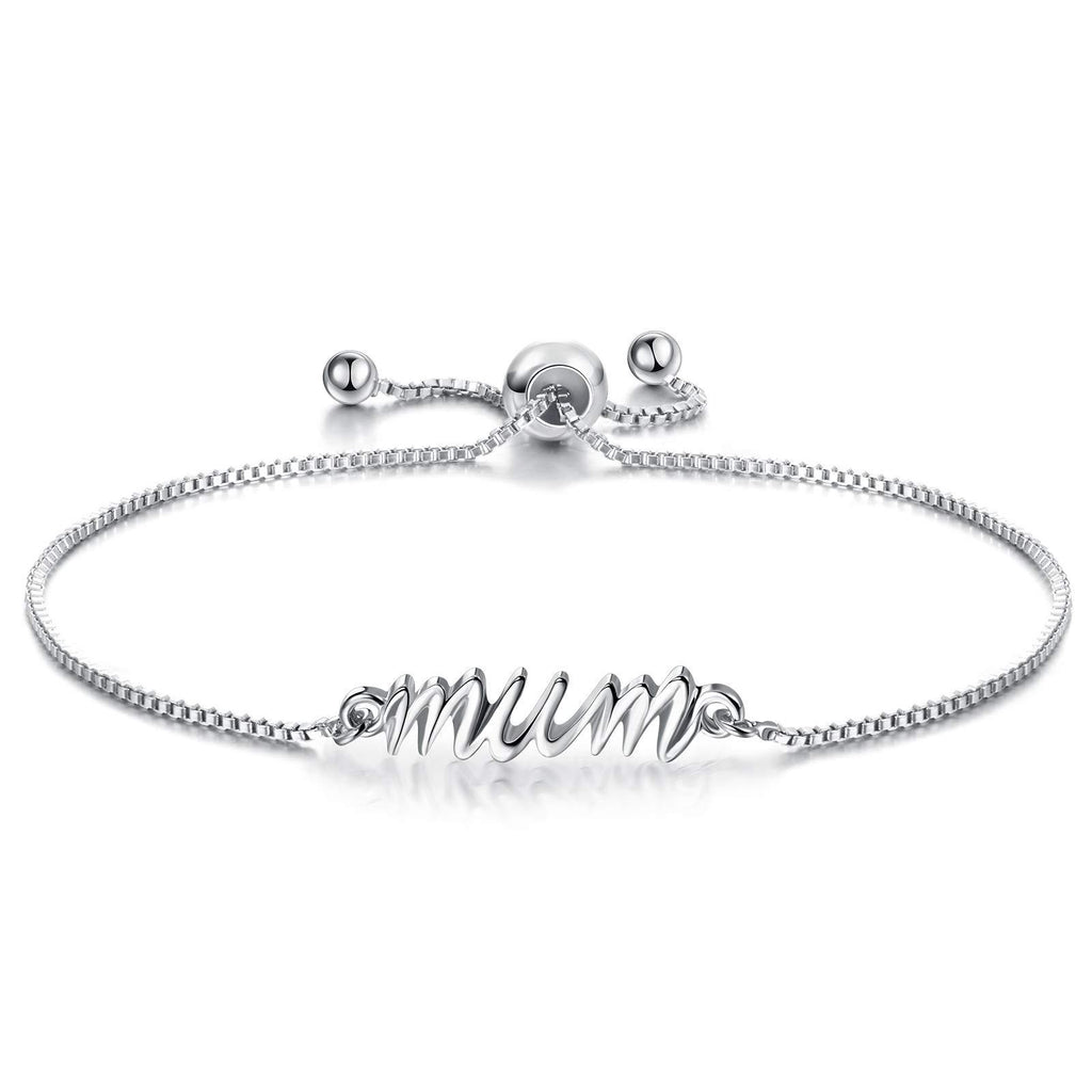 [Australia] - Charm Sister Mum Bracelet for Girls Cube Adjustable Sister Mum Bracelet for Christmas Birthday Graduation 