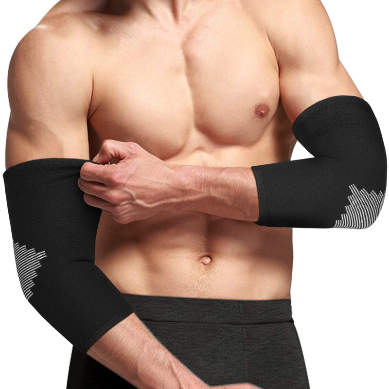 [Australia] - AVIDDA Elbow Support Sleeve for Men Women(Single Sleeve), Antislip Elbow Brace Compression Arm Supports for Tennis Elbow, Golfers Elbow, Arthritis, Tendonitis, Joint Pain Relief, Black S 1 