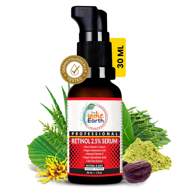 [Australia] - The Indie Earth Retinol Deep Wrinkle Repair Serum With Vitamin C Serum, Vegan Glutathione, Vitamin E & Tea Tree Extract Anti-Wrinkle Serum, Best Retinol Serum 30ml | 1 fl.oz 