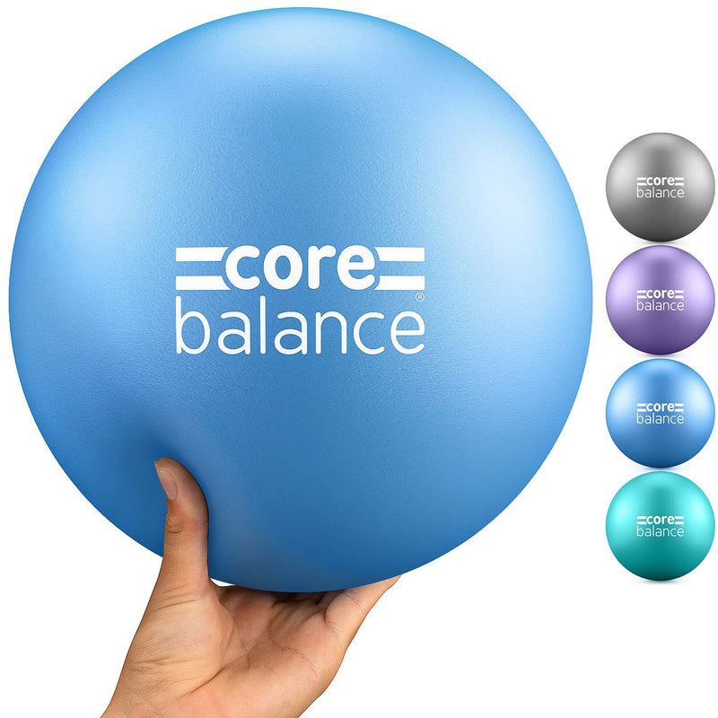 [Australia] - Core Balance Soft Pilates Ball 23cm / 9 Inch, Small Anti Burst, Yoga Exercise Fitness Physiotherapy Physical Training, Inflatable Straw For Easy Inflation, 200kg Weight Capacity Blue 