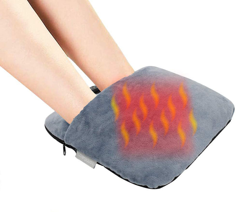[Australia] - Foot Warmer With Vibration Feature,Electric USB Heated Feet Warmers,Massage and Heating,Soft Plush Micro Mink Fabric & Fast Heating,Auto-off ,Gifts for Women and Men 