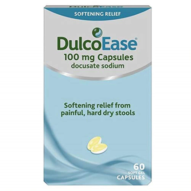 [Australia] - DulcoEase 100 mg Docusate Sodium Capsules - Softening Constipation Relief - Pack of 60 Soft Gel Capsules - Stool Softening Laxative 