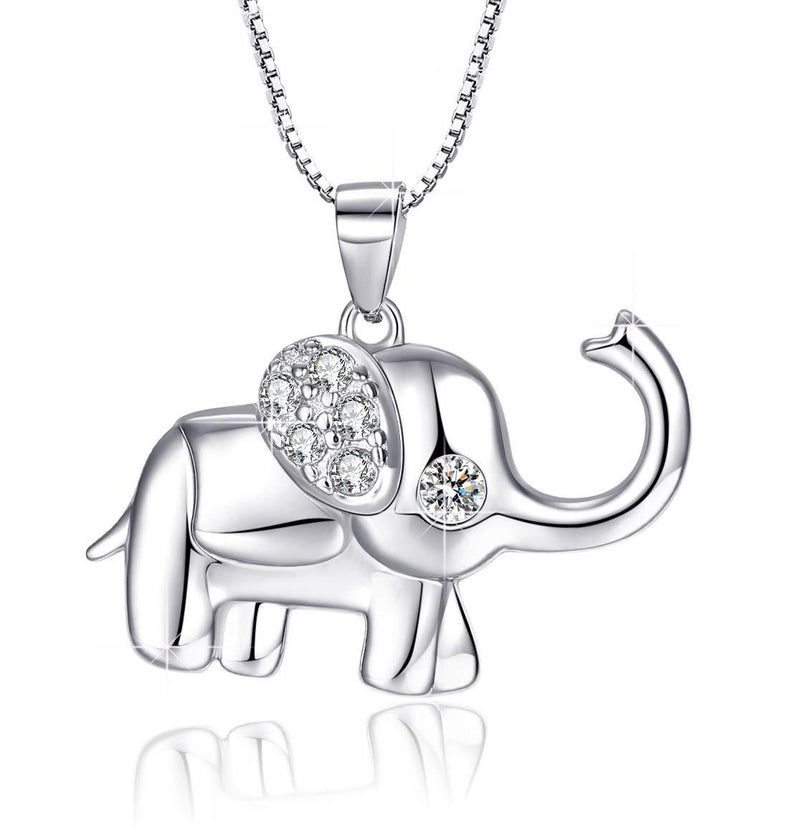 [Australia] - Elephant Pendant Necklace for Women 925 Sterling Silver Elephants Jewelry 