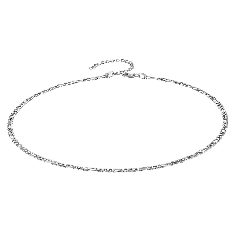 [Australia] - ChainsHouse Real 925 Sterling Silver Chain Necklace Mens Women Italian Curb Neck Chain Cuban Link/Figaro Chain/Box/Rolo/Twist Rope Chain for Pendant - 18 20 22 24 26 28 Inch 35.5 Centimetres B-3MM Figaro Chain 