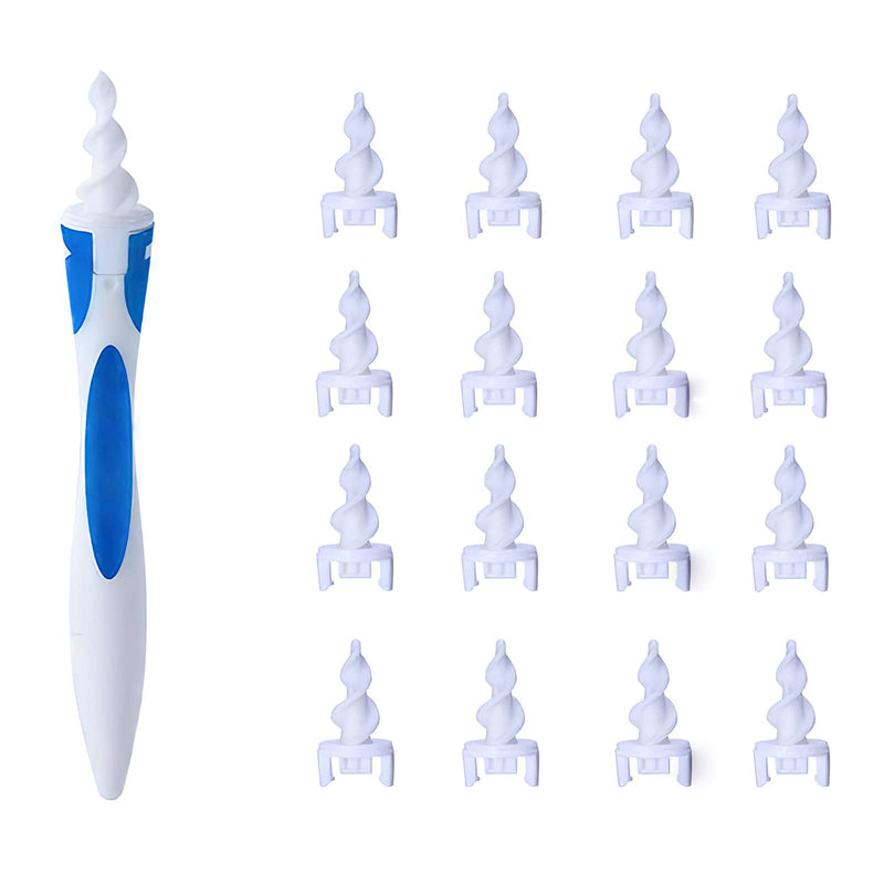 [Australia] - Ear Wax Remover, Ear Cleaner Tool Kit for Human Smart Spiral Earwax Removal Tool with 16 pcs Washable Tips, Safe and Soft, Suitable for Kids & Adults 