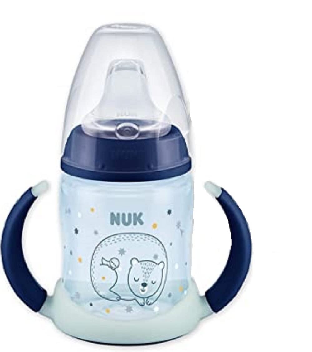 [Australia] - NUK First Choice+ Learner Cup Night Sippy Cup | 6-18 Months | Leak-Proof Silicone Spout | Glow in the Dark | Anti-Colic Vent | BPA-Free | 150ml | Blue 