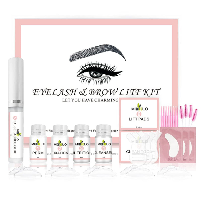 [Australia] - 2 In1 Eyelash and Brow Lamination Kit,Professional Eyelash Eyebrow Lift Kit,DIY Perm Kit for Lashes Brows,Semi-Permanent Curling Perming Wave Suitable For Home Salon Use 