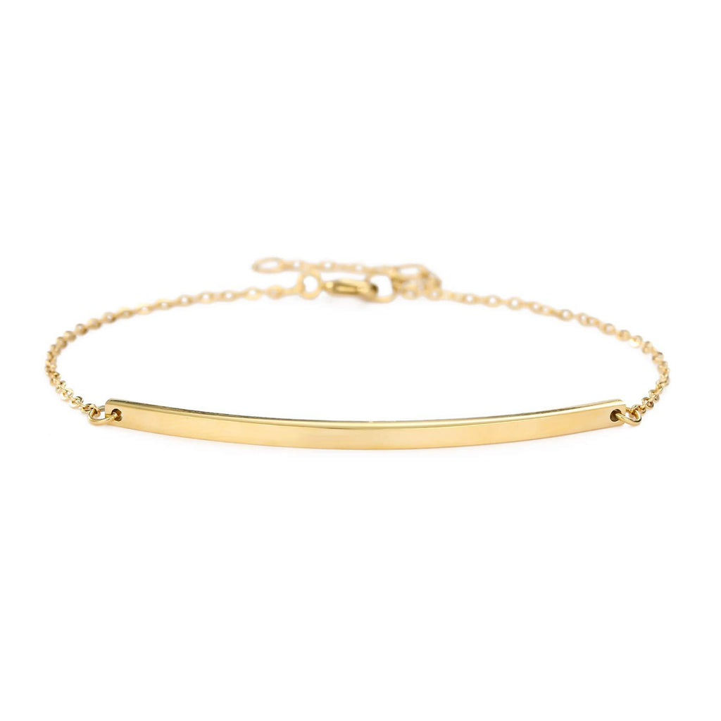 [Australia] - Women Bracelet Minimalist Ladies Silver/Gold/Rose Gold Bangle Adjustable 14K Gold Plated Stylish Jewelry Gifts for Girls 