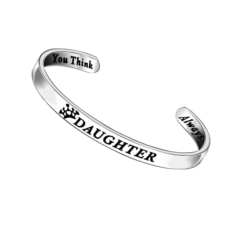 [Australia] - KENYG Daughter Jewellery Always Remember You Are Braver Than You Believe Inspirational Silver Open Cuff Bangle Christmas Birthday Graduation Gifts 
