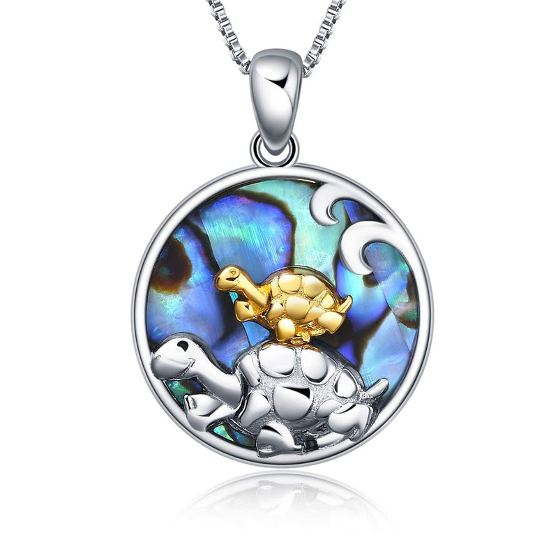 [Australia] - Mother Daughter Necklace Sterling Silver Sea Turtle Pendant Tortoise Mum Jewellery Gifts for Women Mother Golden 