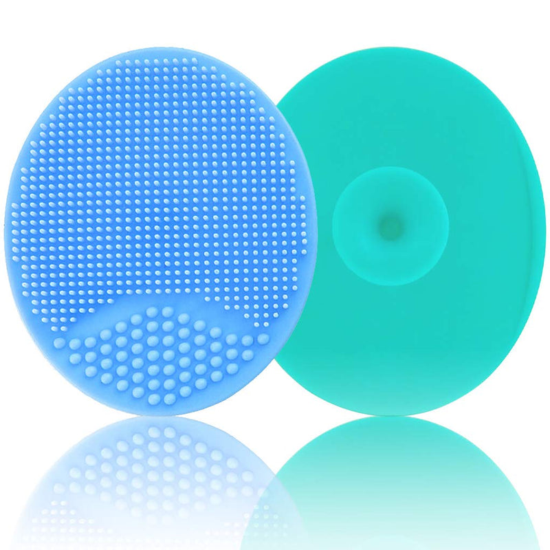 [Australia] - Baby Bath Brush, Baby Cradle Cap Brush, Silicone Massage Brush, Silicone Scrubbers Exfoliator Brush | The SkinSoother Baby Essential for Dry Skin, Cradle Cap and Eczema 2 Pack (Blue & Green) Blue & Green 