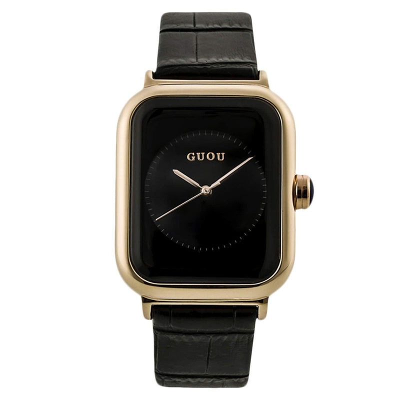 [Australia] - RORIOS Fashionable Women's Watches Analogue Quartz Watch with Leather Strap Minimalism Simple Wrist Watch for Ladies Girls Black 