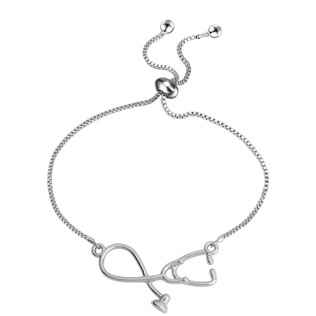 [Australia] - MYOSPARK Stethoscope Adjustable Chain Bracelet Medical Jewelry Gift For Doctor Nurse Medical Student Stethoscope Bracelet S 