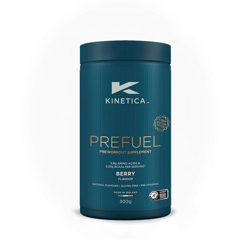 [Australia] - Kinetica PreFuel, Pre Workout Supplement, 5.9g Amino Acids & 2.3g BCAA's per Serving, 30 Servings, Berry, 300g 