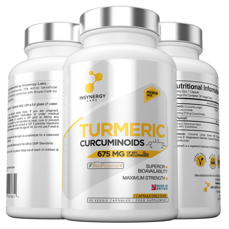 [Australia] - Ultra Premium Pure Turmeric Extract Capsules | Highest Strength in The UK | Pure Turmeric Curcumin Capsules and Black Pepper (Bioperine) | 3 Month Supply Vegan Capsules 
