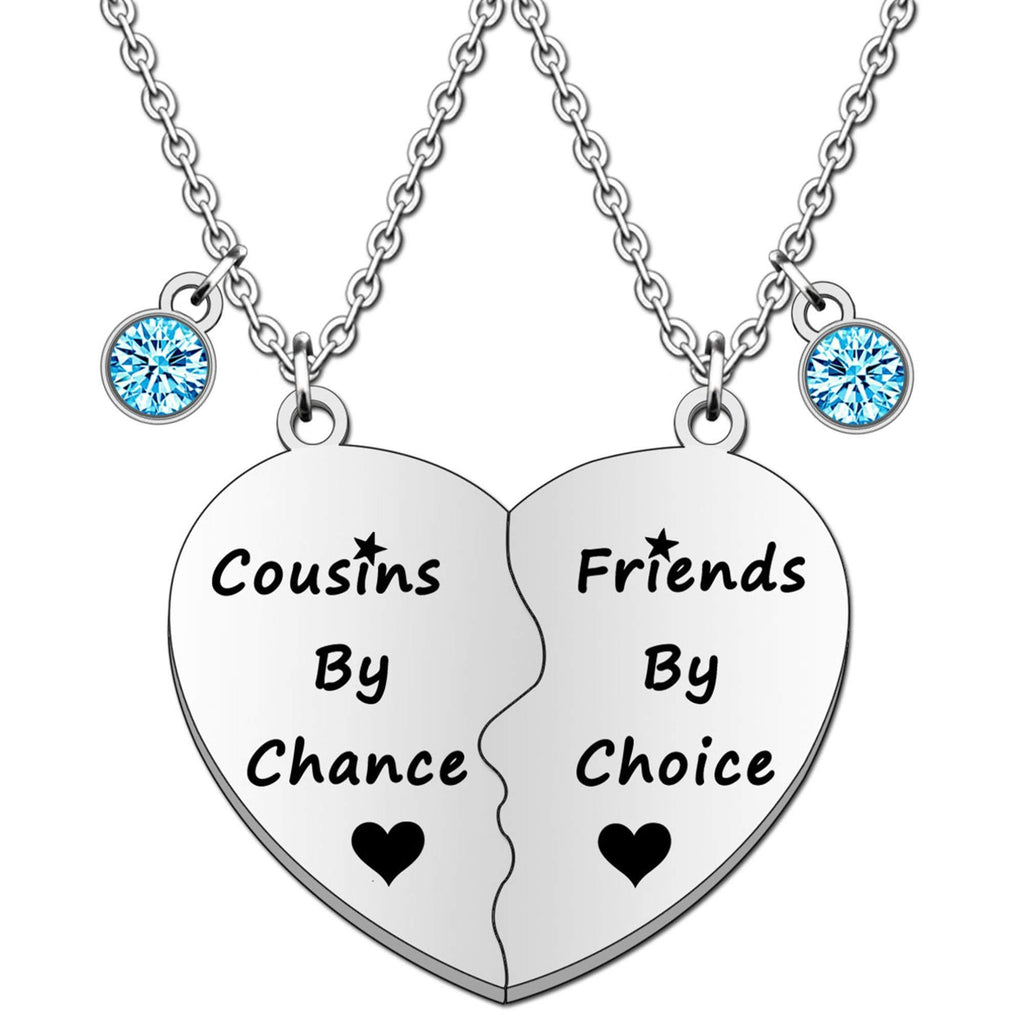 [Australia] - TTOVEN Cousin Necklace For 2,Cousin Gifts For Women Christmas Wedding Birthday Valentines Anniversary Jewelry Presents 