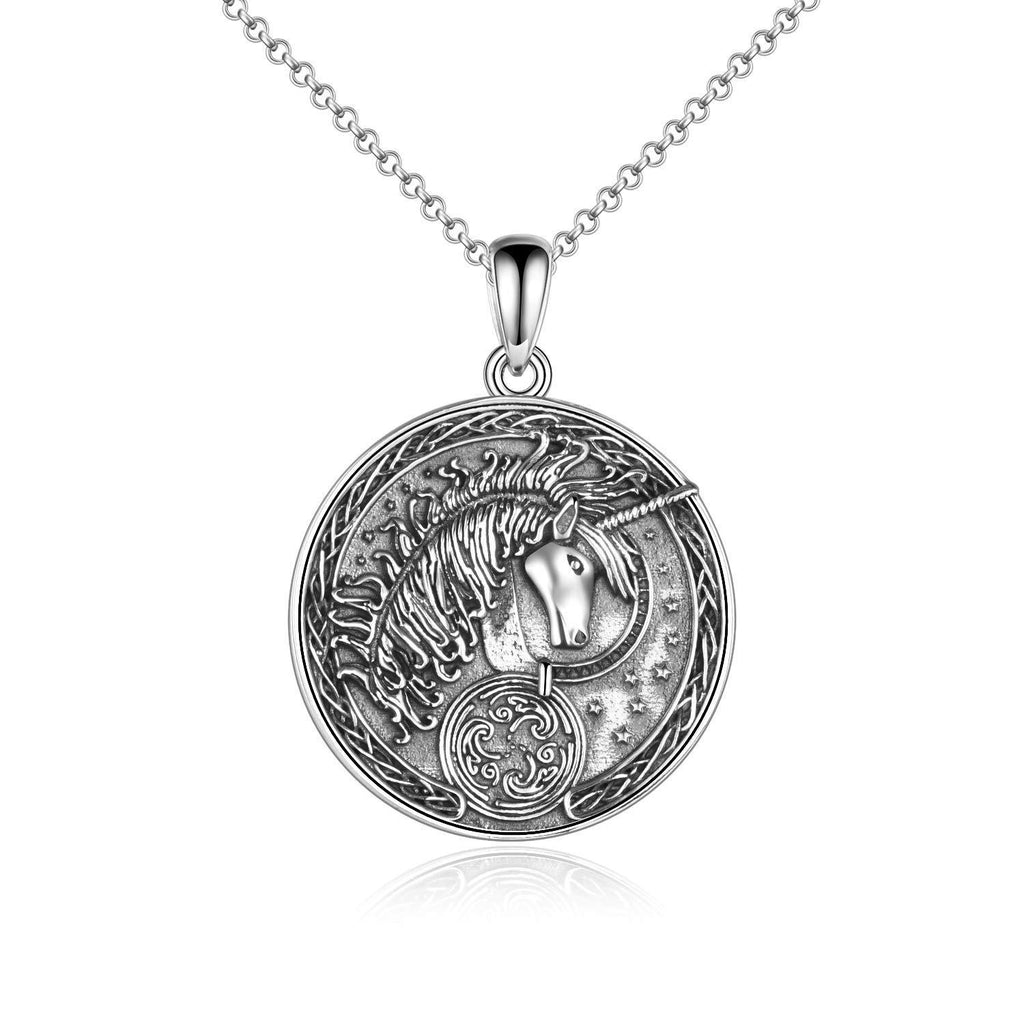 [Australia] - WINNICACA Unicorn Pendant s925 Sterling Silver Necklaces Charm for Women Christmas Gifts Black 