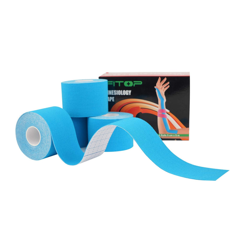 [Australia] - Kinesiology Tape Uncut Physio Tape Strapping for Exercise, Sports and Injury Recovery, K Tape Athletic Ideal for Knee, Joint, Muscle Support (4 Rolls Blue) 