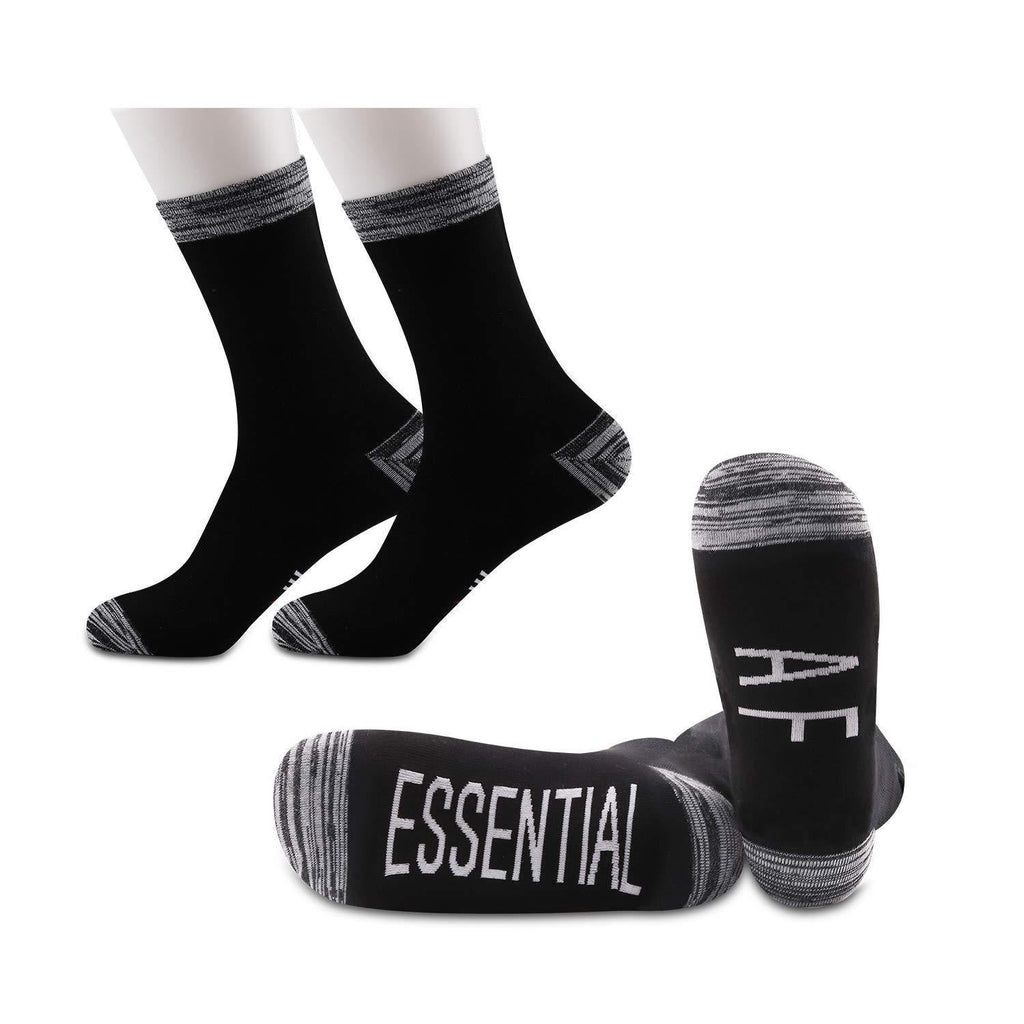 [Australia] - PYOUL 2 Pairs Essential AF Socks Essential Socks Gift for Essential Worker/Nurse 