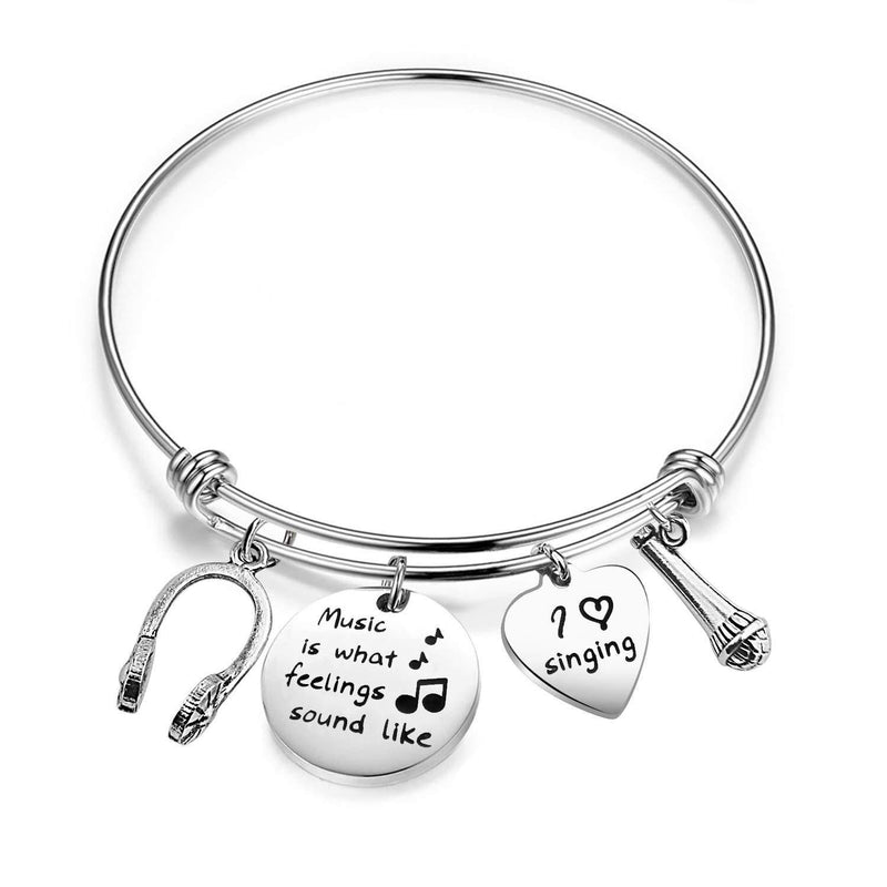 [Australia] - MYSOMY Singing Bracelet Singer Charm Jewelry Music Is What Feelings Sound Like Jewelry Music Teacher Gifts 