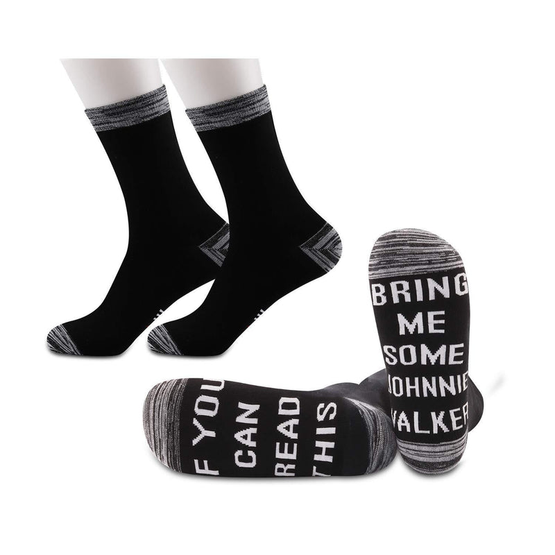 [Australia] - PYOUL 2 Pairs Johnnie Walker Lover Socks Whiskey Gift If You Can Read This Bring Me Some Johnnie Walker Socks 