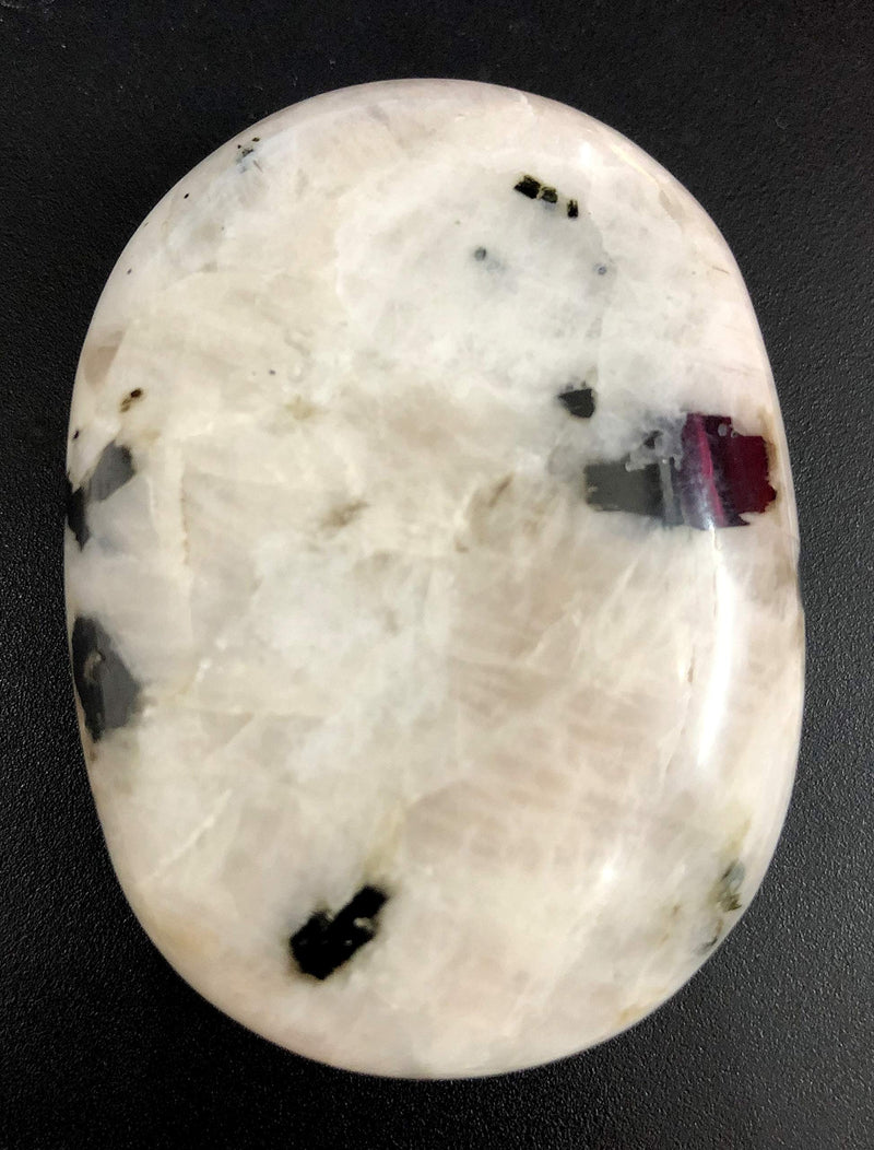 [Australia] - crystalmiracle Rainbow Moonstone Big Palm Stone Crystal Healing Gift Reiki Wellness Metaphysical Positive Energy Powerful Peace of Mind 