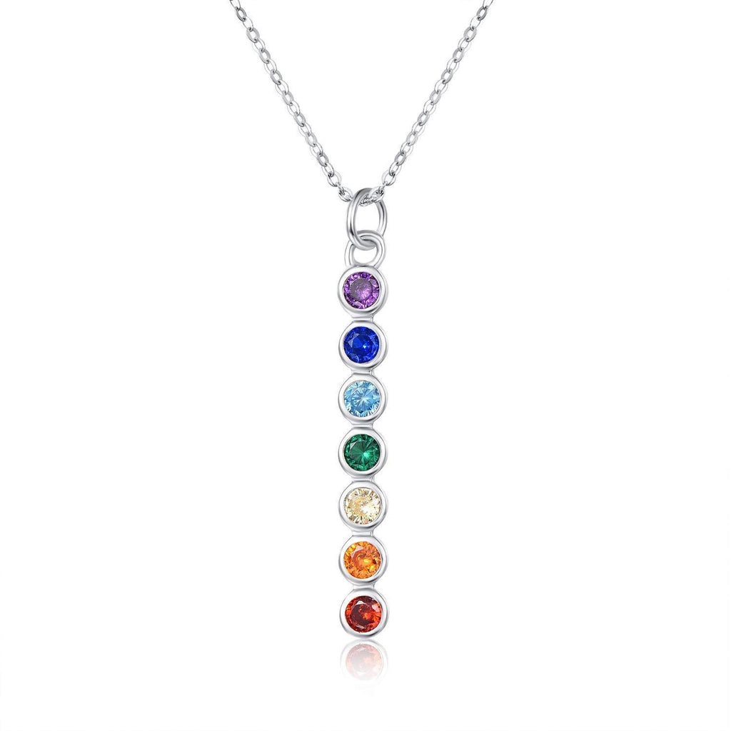 [Australia] - Chakra /Om Necklace 925 Sterling Sliver Chakra Jewellery Healing Balancing Necklace for Men Women Girls- 18" + 2" Silver Chain B 