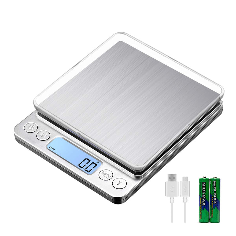 [Australia] - KUBEI Upgraded USB Charging Small Kitchen Scale, 3kg/0.1g Mini Food Electronic Scale, High Accuracy Cooking Scale, Pocket Scale with LCD Display 
