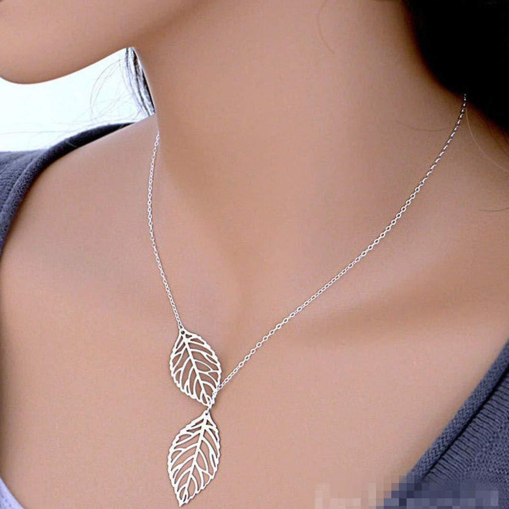 [Australia] - TseenYi Fashion Necklace Simple Hollow Tree Leaf Pendant Jewelry for Women and Girls (Silver) Silver 