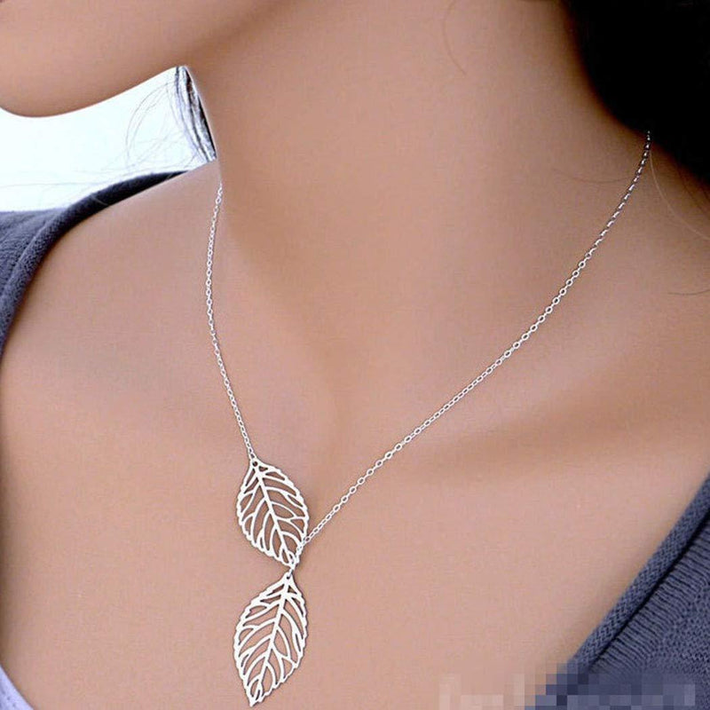 [Australia] - TseenYi Fashion Necklace Simple Hollow Tree Leaf Pendant Jewelry for Women and Girls (Silver) Silver 