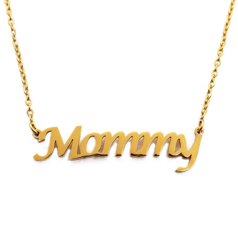 [Australia] - Mommy Personalised Name Necklace 18ct Gold Plated, Custom Dainty Name Pendants, Jewellery for Ladies, Girlfriend, Mother, Sister, Friends 