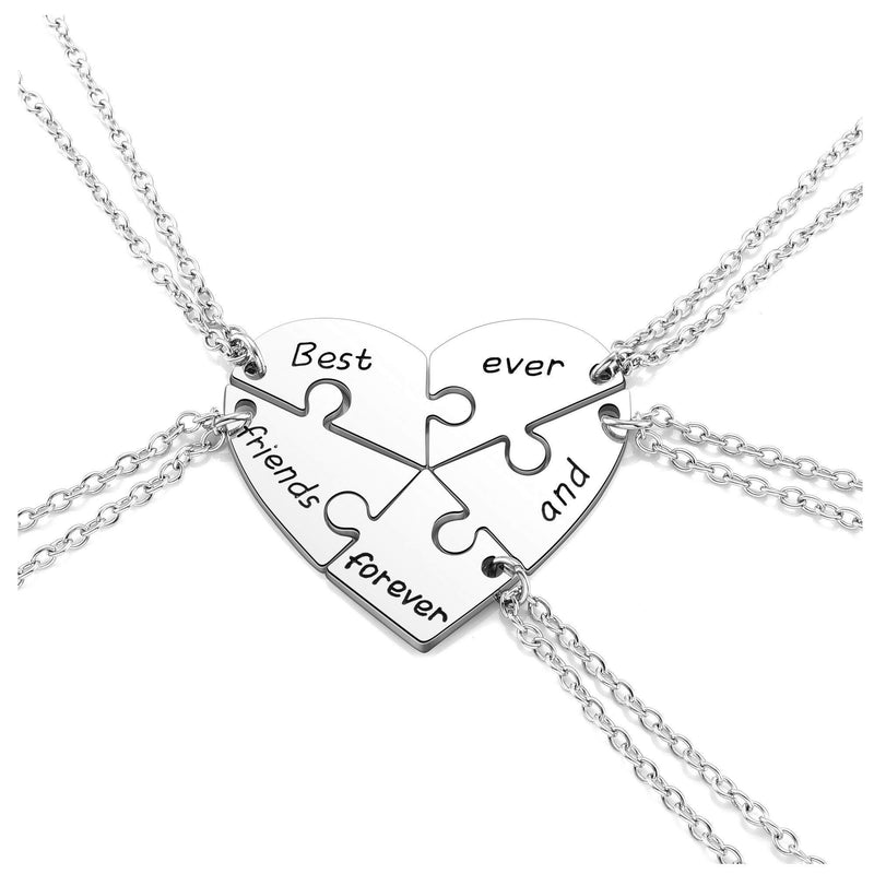 [Australia] - Jovivi Friendship Gifts for Girls,3-5pc Best Friends Forever Necklaces Teens Girls Heart Puzzle BBF Friendship Necklaces for Women Birthday 5pc Best Friends Forever and Ever 