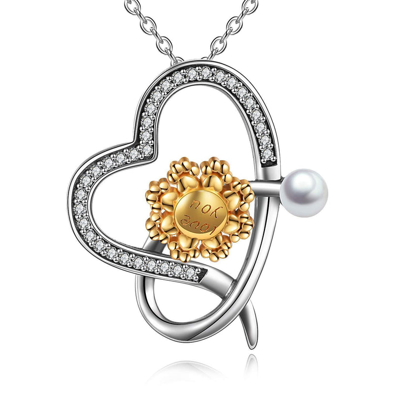 [Australia] - Sunflower Necklace 925 Sterling Silver You Are My Sunshine Necklace Sunflower Gifts for Women 