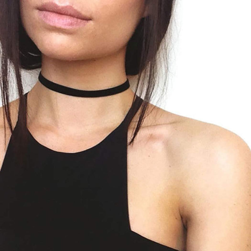 [Australia] - Yienate Fashion Necklace Trendy Velvet Band Choker Fashion Jewelry for Women and Girls (Silver) Silver 