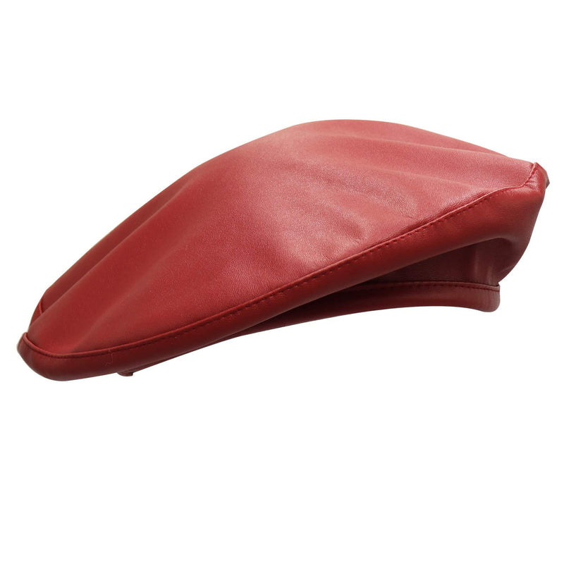 [Australia] - Umeepar Womens Classic Pu Leather French Beret Hat Red 
