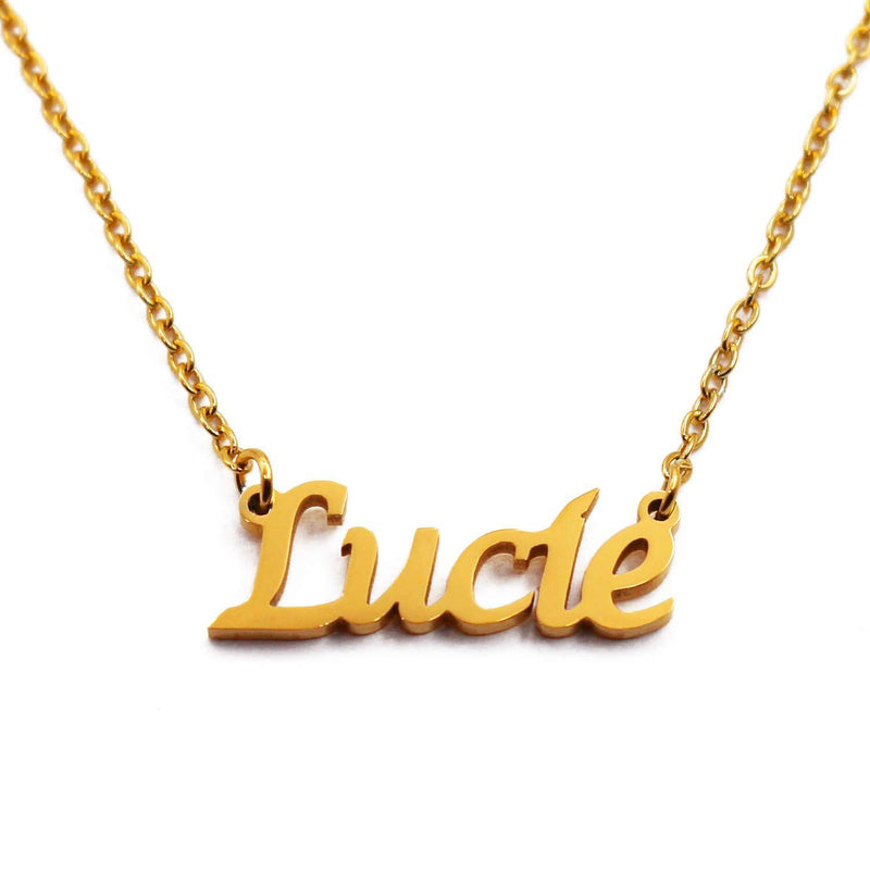 [Australia] - Lucie Personalised Name Necklace 18ct Gold Plated, Custom Dainty Name Pendants, Jewellery for Ladies, Girlfriend, Mother, Sister, Friends 