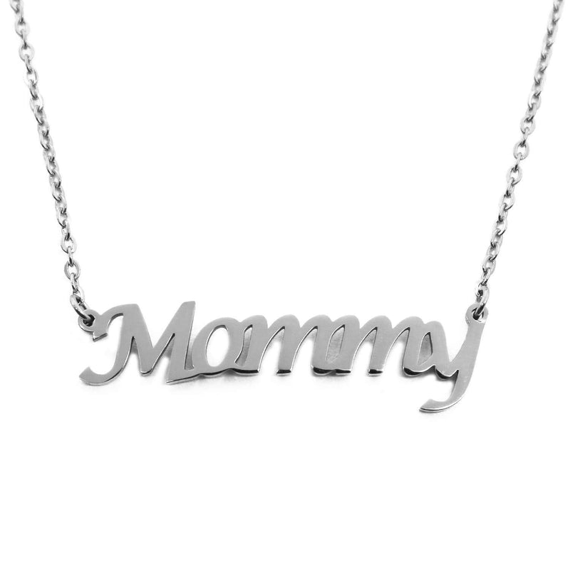 [Australia] - Mommy Personalised Name Necklace -Silver Tone-Custom Dainty Name Pendants, Jewellery for Ladies, Girlfriend, Mother, Sister, Friends 