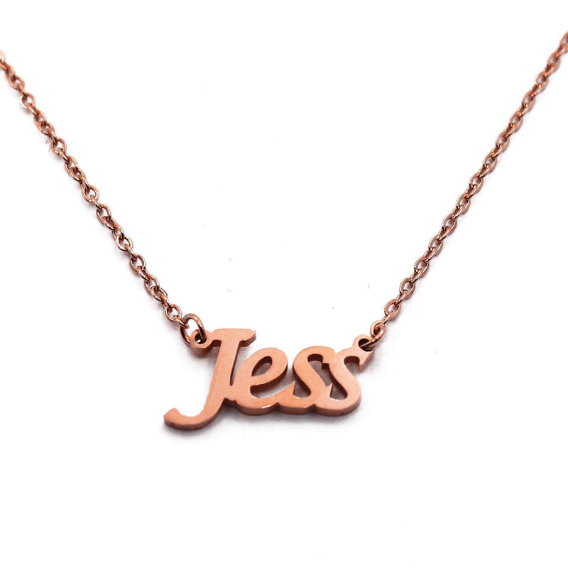 [Australia] - Jess Personalised Name Necklace 18ct Rose Gold Plated, Custom Name Pendants, Jewellery for Ladies, Girlfriend, Mother, personalised jewellery,customised necklace 